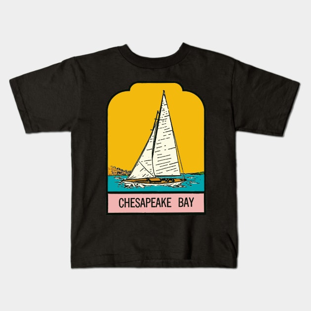 Vintage Style Chesapeake Bay Decal Kids T-Shirt by zsonn